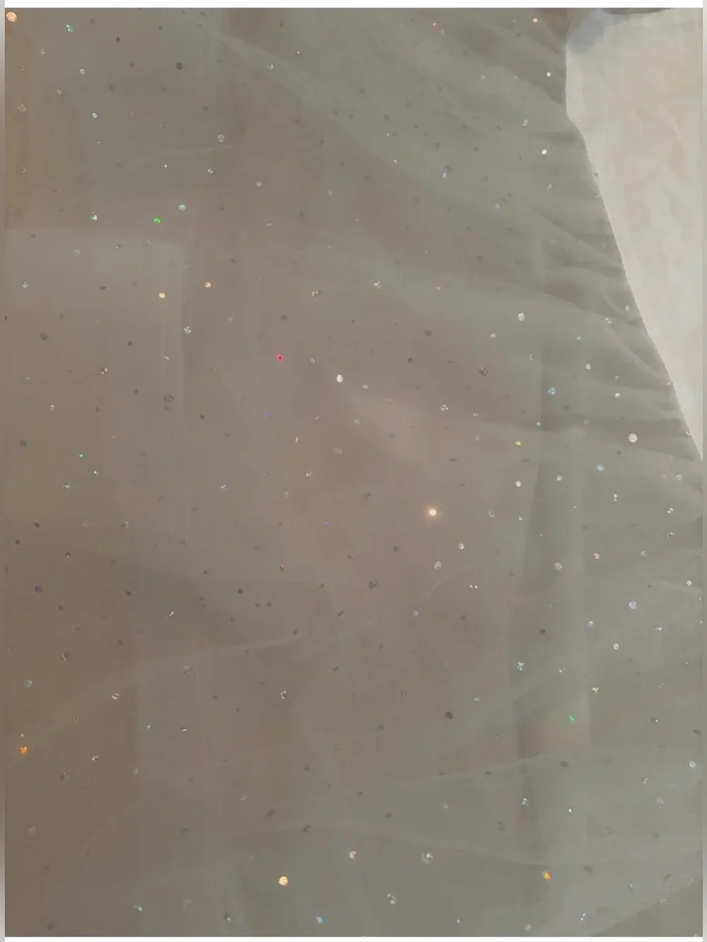 Pottery Barn crib skirt in white shimmer tulle sequin